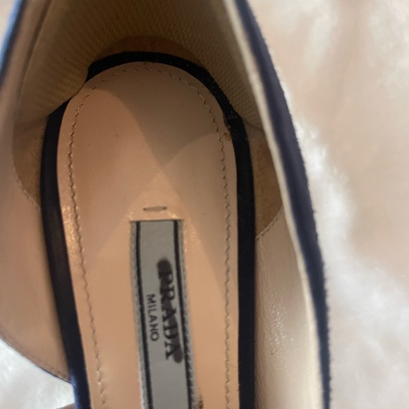 Sophisticated Prada  suede and shiny stilettos pointy toe85M - Picture 8 of 11